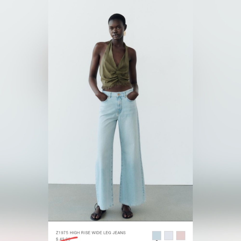 Zara Tall Mid Waist Relaxed Jeans 12